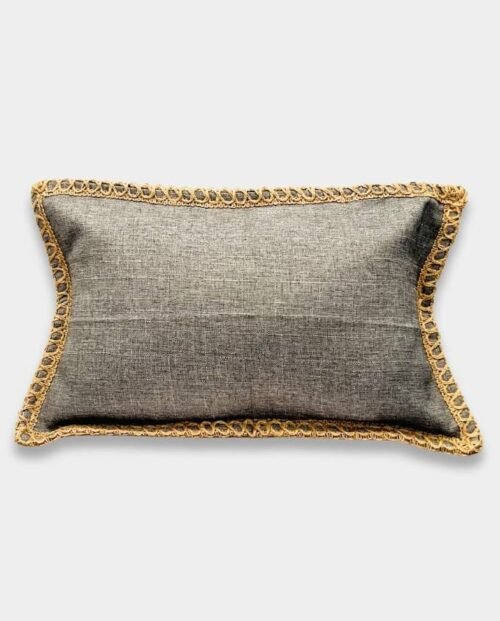 Jute Classic Lumber Breaded Cushion Cover – Grey