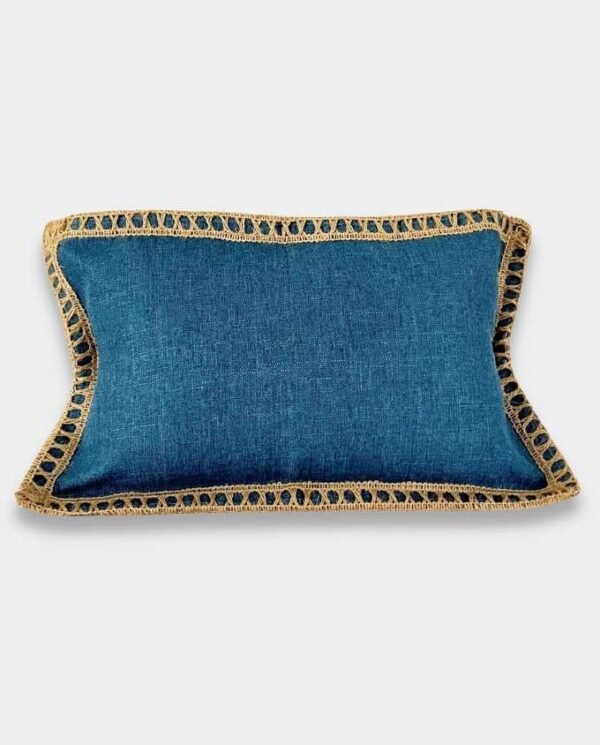 Jute Classic Lumber Breaded Cushion Cover – Jeans Blue
