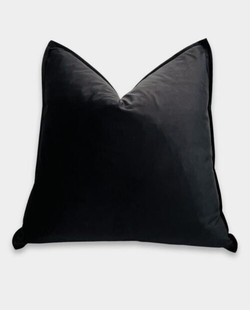 Plain Velvet Cushion Cover - Black