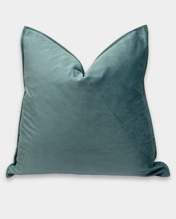 Plain Velvet Cushion Cover - Water Blue