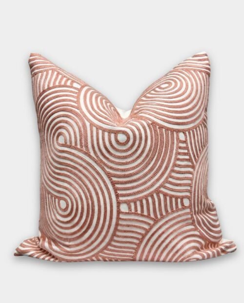 Contour Embroidered Cushion Cover - Dusty Pink Contour Embroidered Cushion Cover - Dusty Pink