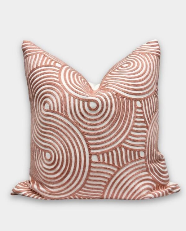 Contour Embroidered Cushion Cover - Dusty Pink Contour Embroidered Cushion Cover - Dusty Pink